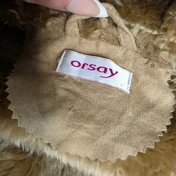 Y2K Penny Lane Faux Fur Toggle Coat Hood Tan Fisherman Core Winter Boho - Picture 7 of 7